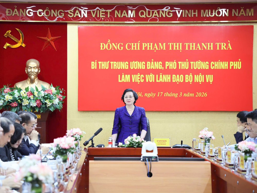 ファム・ティ・タイン・チャ党中央委員会書記、副首相は、内務省に対し、組織構造と政府メンバーの計画に関する任務、給与を実行するよう指示しました。写真:トゥ・ザン