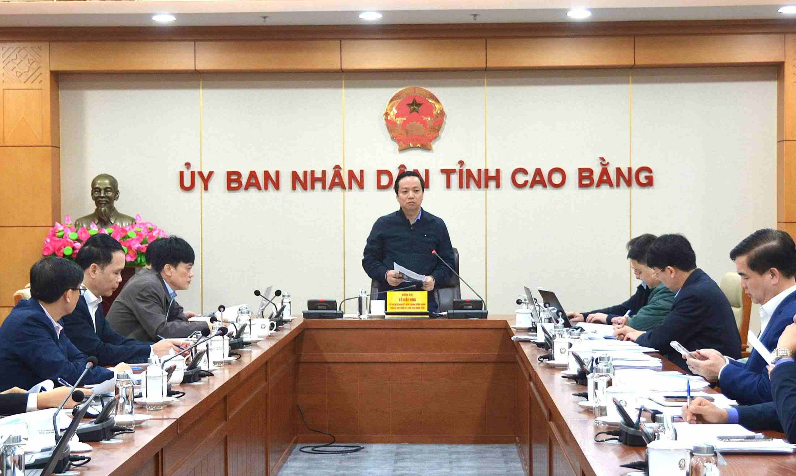 Chủ tịch UBND tỉnh Cao Bằng Lê Hải Hòa có nhiều chỉ đạo liên quan đến quản lý đất đai, trụ sở dôi dư và xây dựng nhà ở xã hội. Ảnh: Kim Thoa