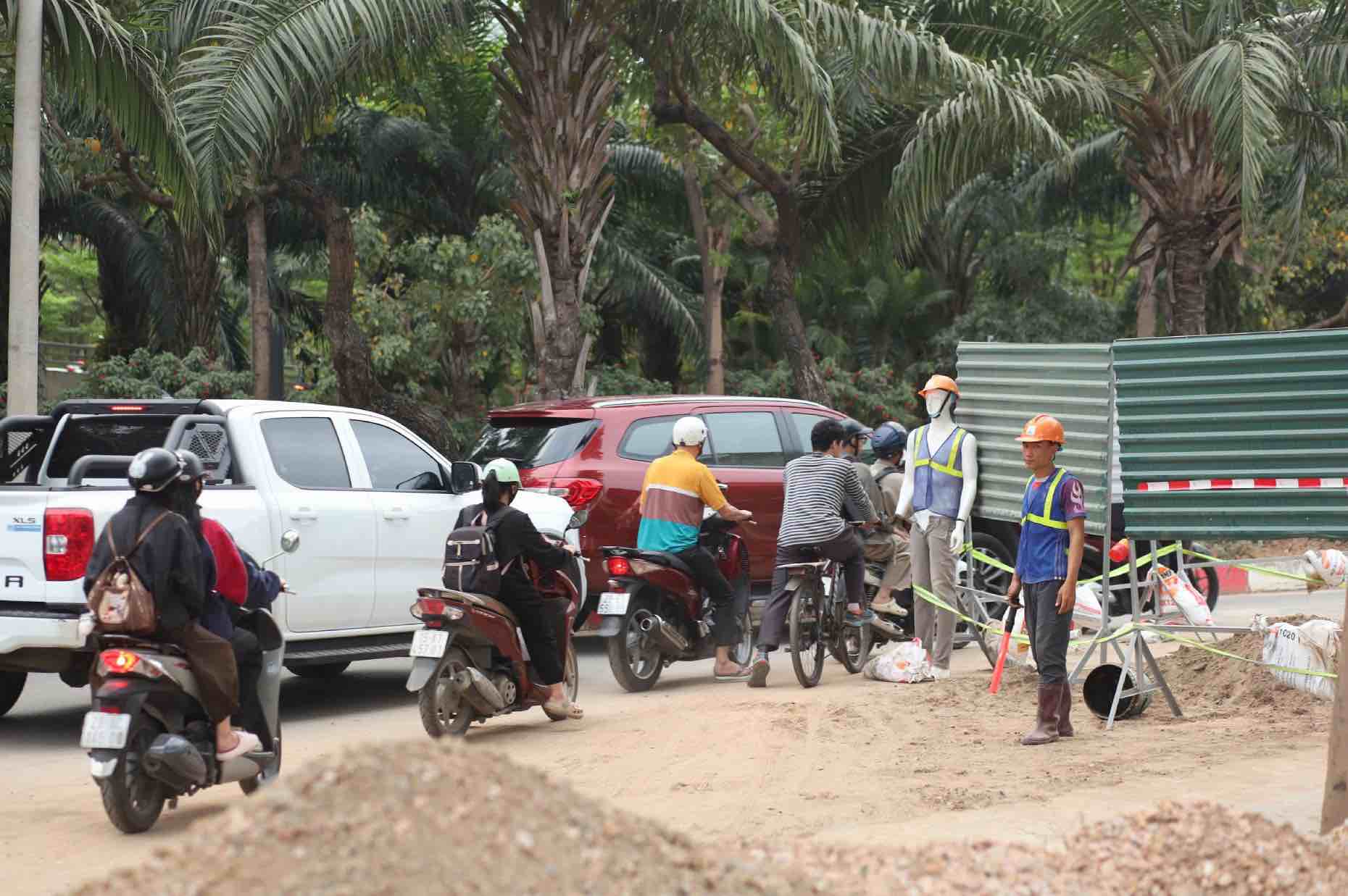 Khu vực thi công dự án cống ngầm khẩn cấp. Ảnh: Kim Thủy