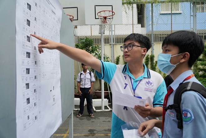 Candidates taking the entrance exam to 10th grade of the High School for the Gifted in 2025. Photo: Chan Phuc