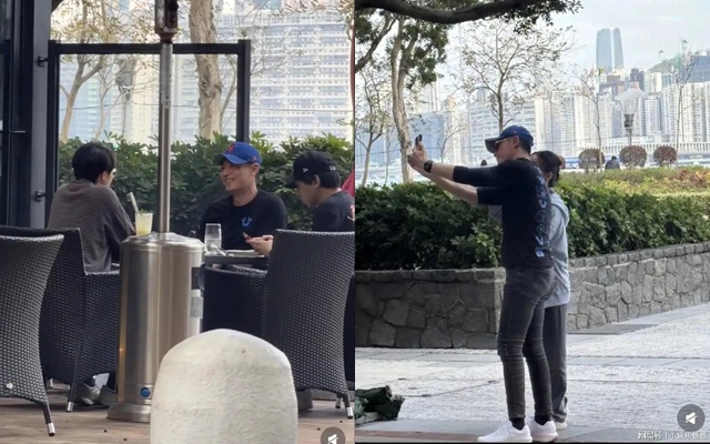 Hoắc Kiến Hoa xuất hiện gầy và giản dị, vui vẻ tương tác cùng người hâm mộ. Ảnh Sina