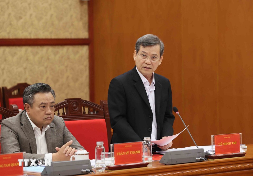 Ông Lê Minh Trí - Ủy viên Bộ Chính trị, Bí thư Trung ương Đảng, Trưởng Ban Nội chính Trung ương, Phó Trưởng Ban Thường trực Ban Chỉ đạo Trung ương về phòng, chống tham nhũng, lãng phí, tiêu cực phát biểu. Ảnh: TTXVN