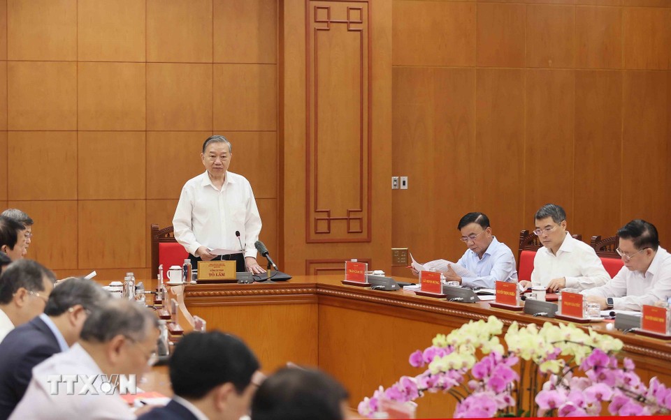 Tổng Bí thư Tô Lâm phát biểu tại phiên họp. Ảnh: TTXVN