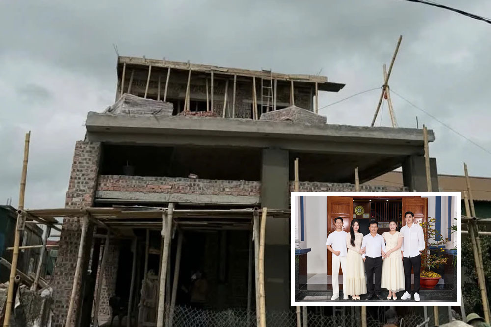 Dinh Bac's house built as a gift to his parents in Nghe An. Photo: NVCC