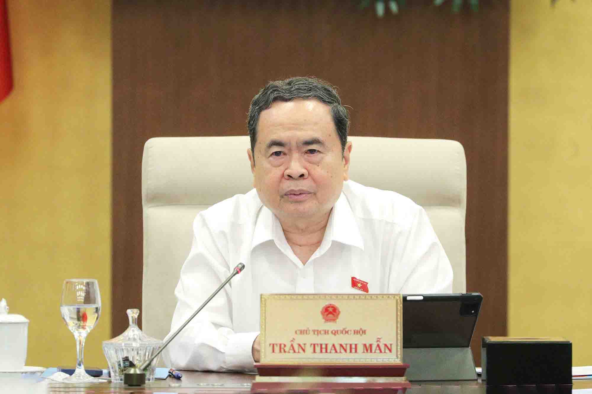 Ủy viên Bộ Chính trị, Chủ tịch Quốc hội Trần Thanh Mẫn. Ảnh: Hồ Long.