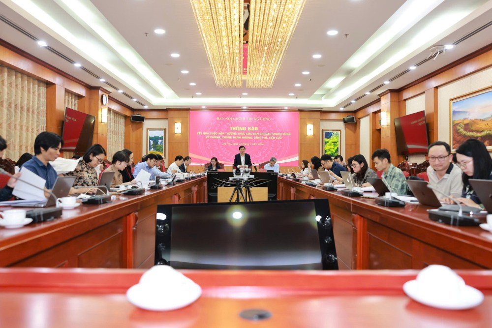 Cuộc họp của Ban Nội chính Trung ương chiều 18.3. Ảnh: Phạm Đông