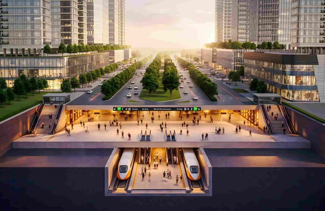 Phối cảnh tuyến Metro Bến Thành - Thủ Thiêm đi ngầm dưới đường Mai Chí Thọ. Ảnh: Thaco