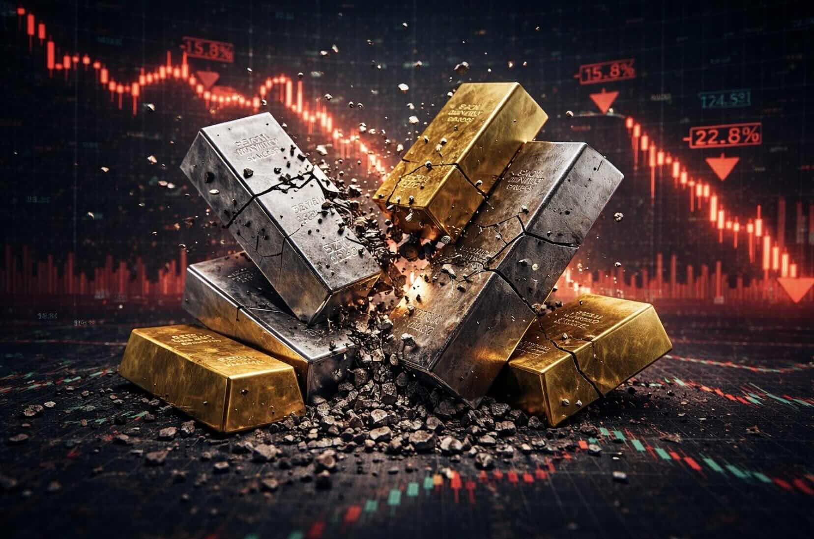 Gold and silver prices simultaneously plummeted last night. Photo: Phan Anh