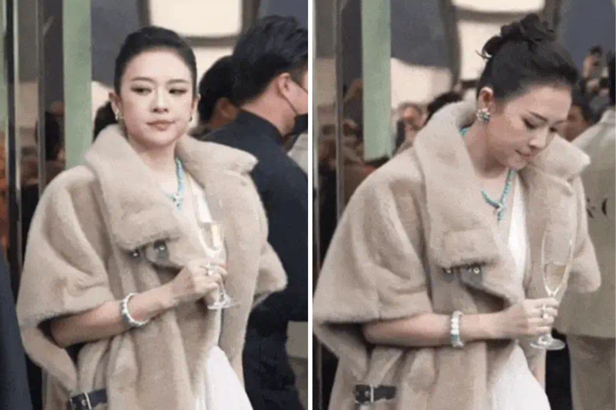 Biểu cảm bất mãn của Chương Tử Di gân xôn xao mạng xã hội. Ảnh: cắt từ video