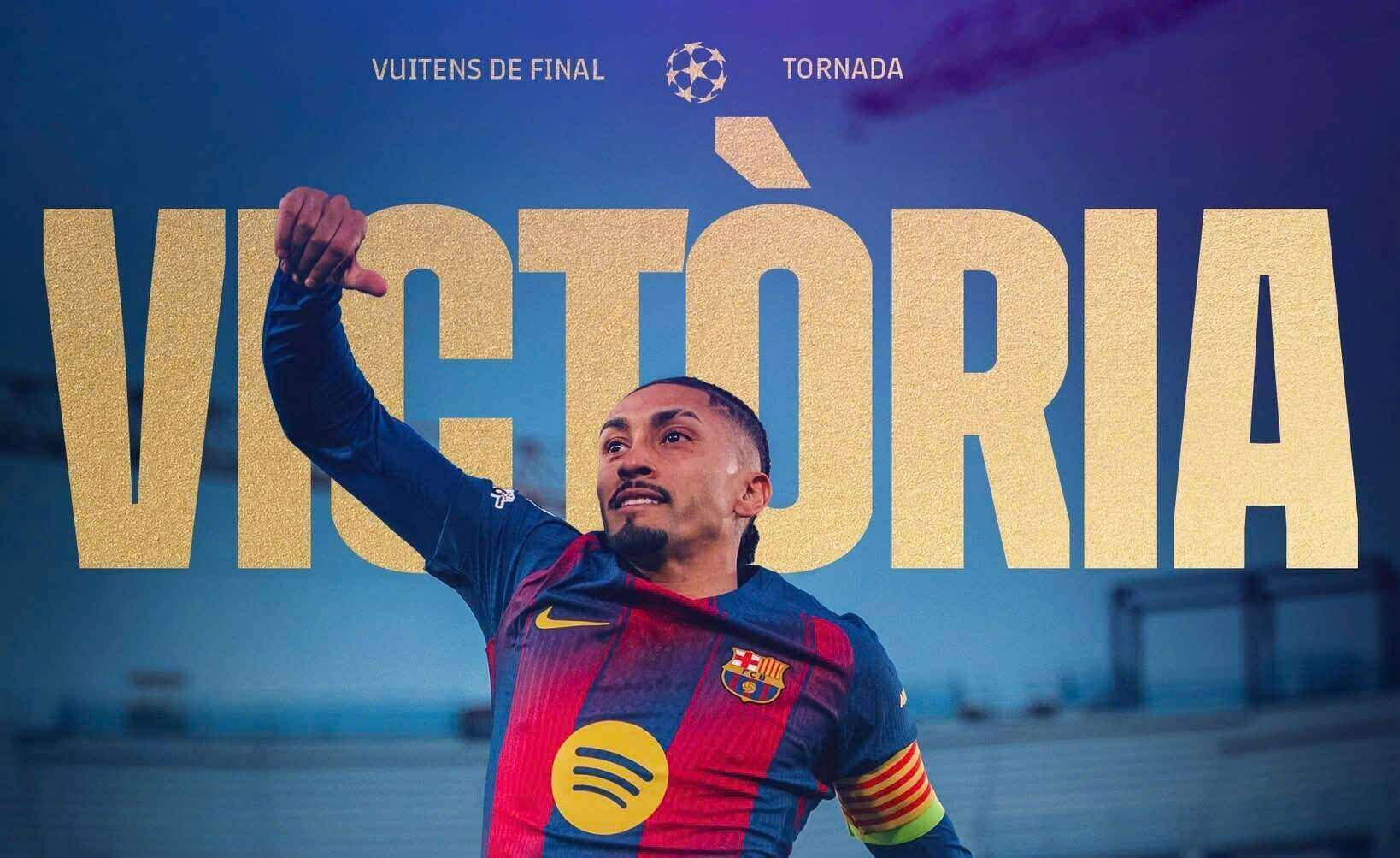 Barcelona advanced straight to the quarterfinals of the Champions League.  Photo: FCB