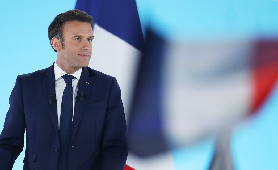 Mr. Macron said that France's next nuclear-powered aircraft carrier will be named France Libre. Photo: Xinhua