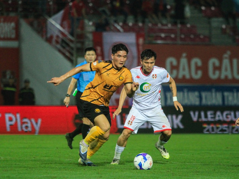 Câu lạc bộ Thanh Hóa giành 1 điểm trước Hải Phòng tại vòng 14 V.League. Ảnh: Mai Hương