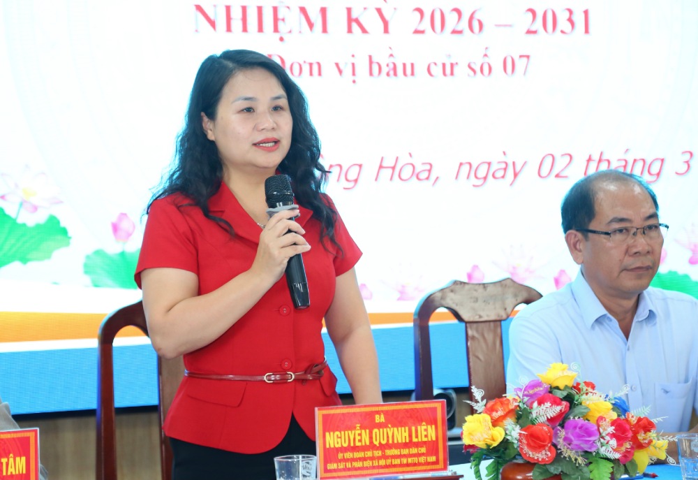 Ms. Nguyen Quynh Lien expressed her honor and also great responsibility to voters and people of An Giang province and Dong Hoa commune. Photo: Thanh Tien