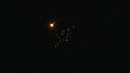 Iranian missiles flying over Israeli airspace. Photo: AFP