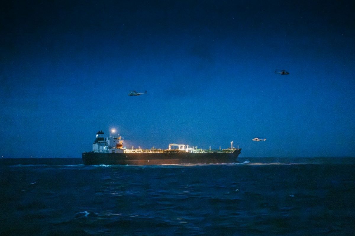 Oil tanker Ethera seized near the Belgian coast. Photo: Belgian Government