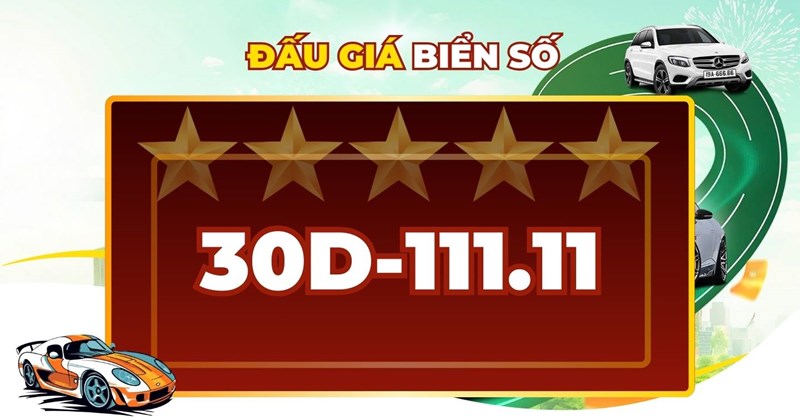 Đấu giá biển số xe: Biển 5 chữ số duy nhất ngày 2/3/2026
