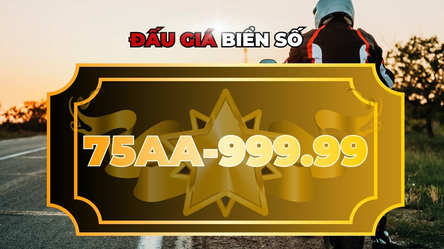 Motorbike license plate 75AA-999. 99 officially available in the auction on March 2nd