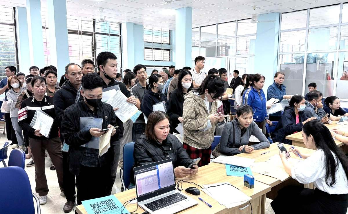 Hundreds of workers attend the first job transaction session in March 2026. Photo: Hai Phong Employment Service Center