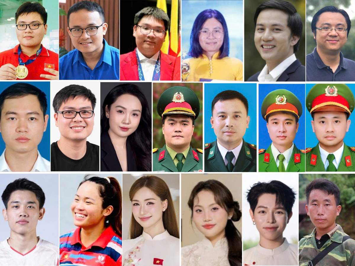 19 young people nominated for the "Outstanding Young Face of Vietnam" award, including three students who won international gold medals, singer Hoa Minzy, player Dinh Bac. Photo: Ho Chi Minh Communist Youth Union Central Committee