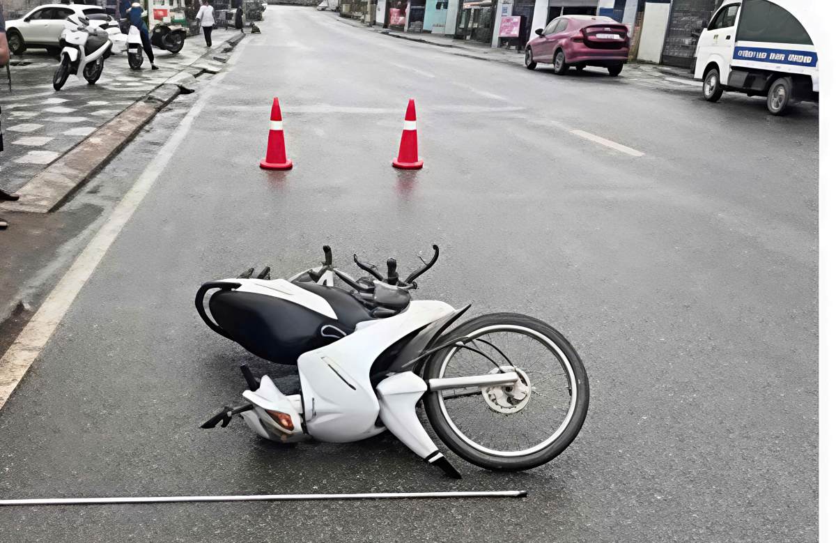 Scene of the accident that killed the old man. Photo: Hai Phong Traffic Safety Board