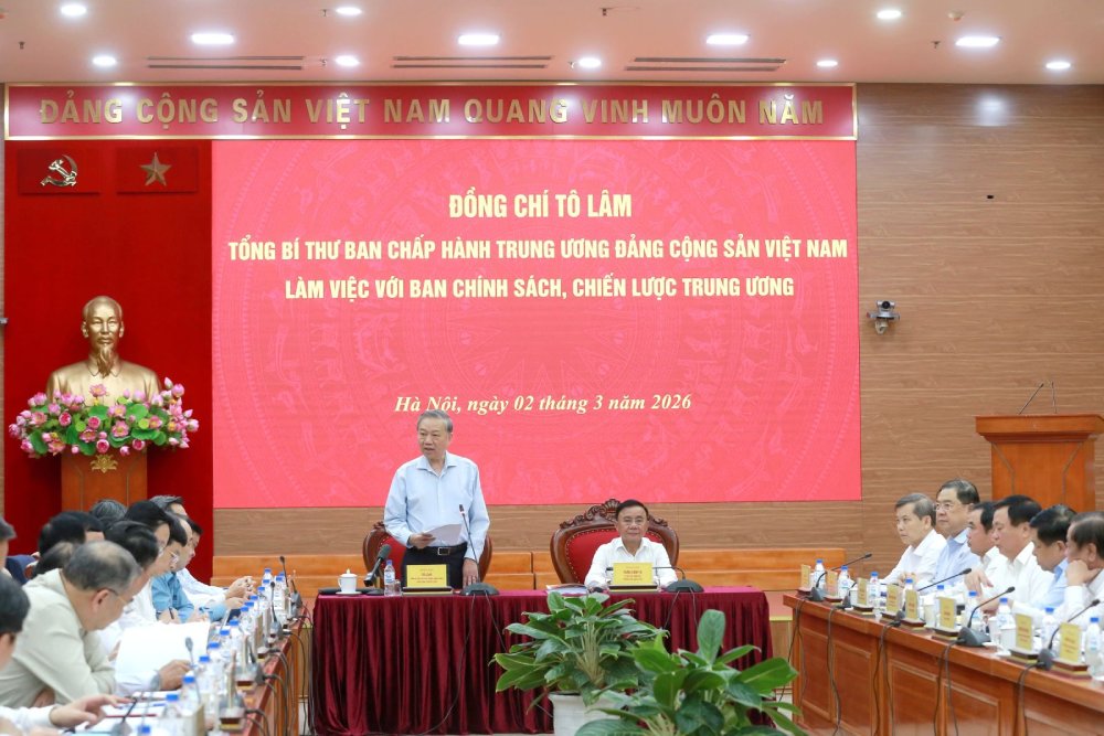 Tổng Bí thư Tô Lâm chủ trì buổi làm việc. Ảnh: Hiền Hòa