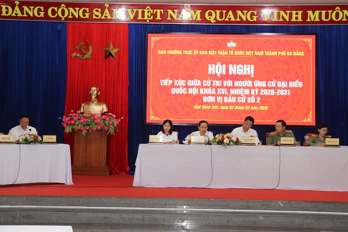 Ủy ban MTTQ Việt Nam thành phố Đà Nẵng đã tổ chức Hội nghị tiếp xúc cử tri, vận động bầu cử cho các ứng cử viên đại biểu Quốc hội (ĐBQH) khóa XVI, nhiệm kỳ 2026 - 2031. Ảnh: Nguyễn Linh