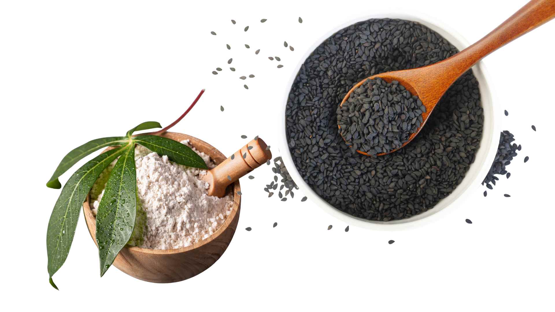 Kudzu root and black sesame powder support blood supply, improve skin and overall health. Graphic photo: Huong Son