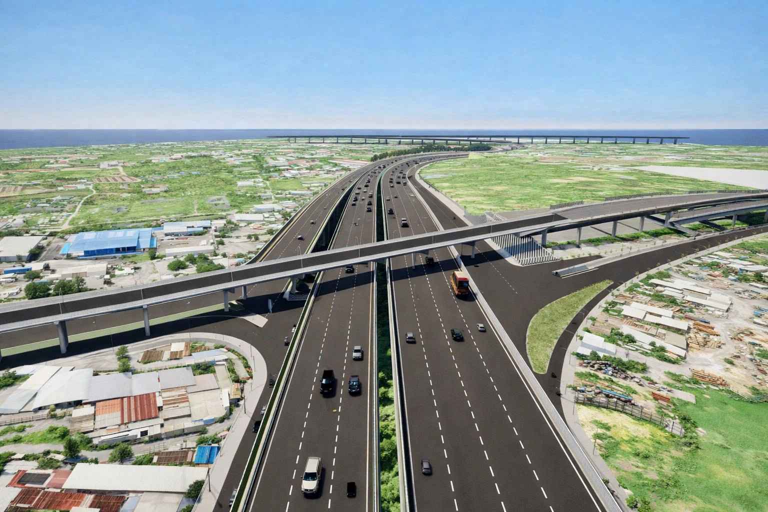 Perspective of Binh Thuan intersection in the National Highway 1 expansion project. Photo: Ho Chi Minh City Department of Construction