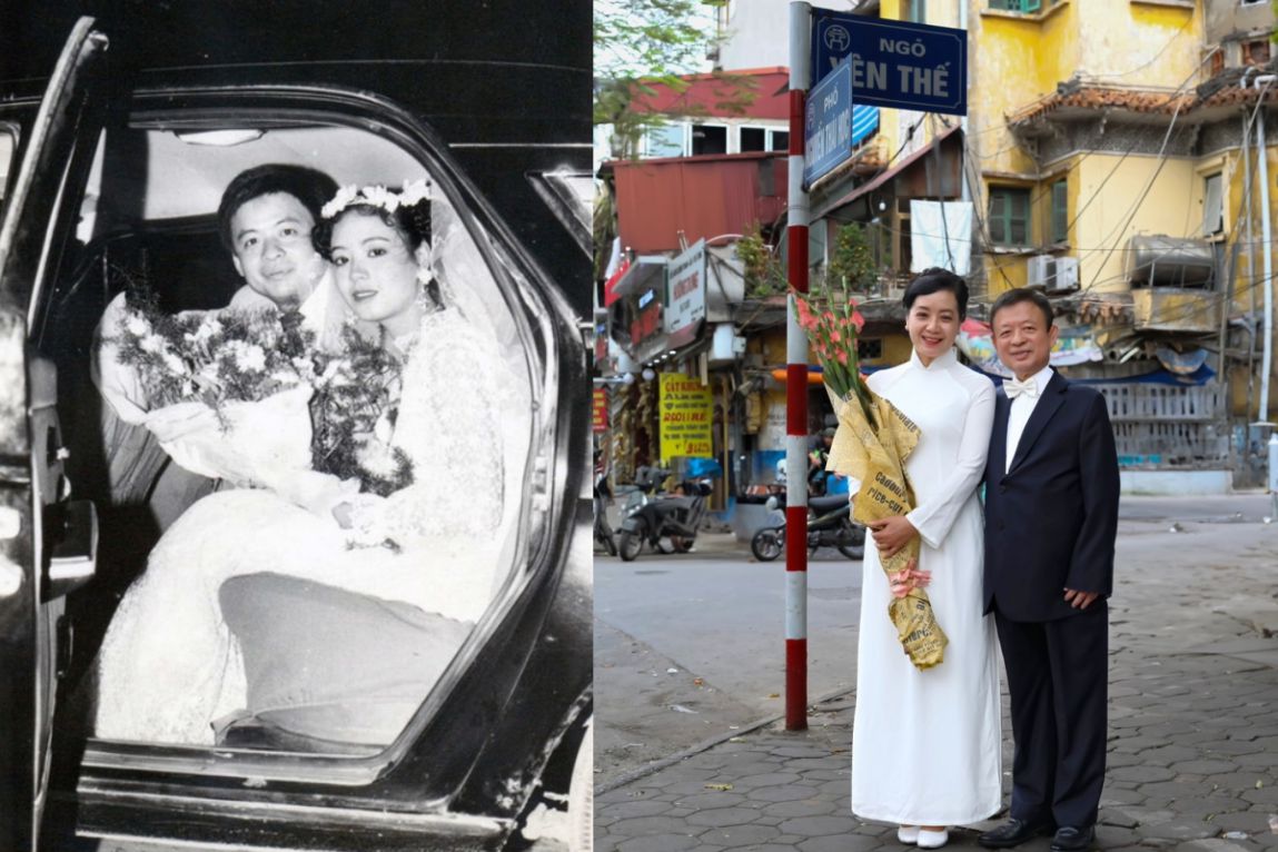 Meritorious Artist Chieu Xuan and musician Do Hong Quan, happiness is present in the simplest things. Photo: Character provided