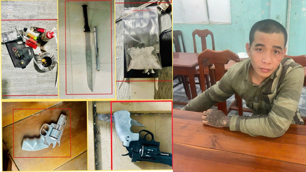 Trong nhóm người bị bắt quả tang dùng ma túy Công an phát hiện có 1 đối tượng truy nã. Ảnh: CACC