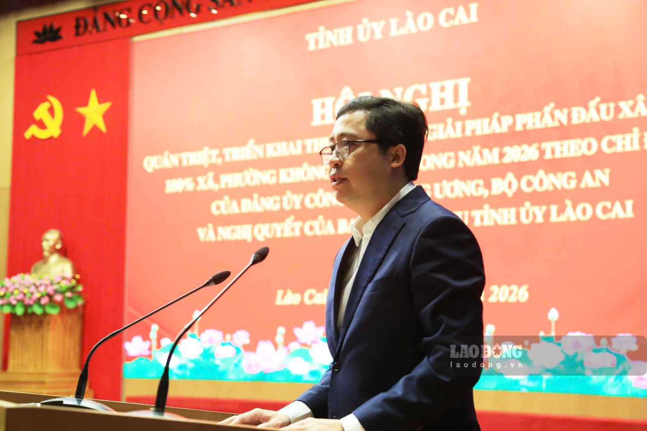 Ông Dương Quốc Huy - Bí thư Tỉnh ủy Lào Cai phát biểu chỉ đạo tại Hội nghị. Ảnh: Văn Đức
