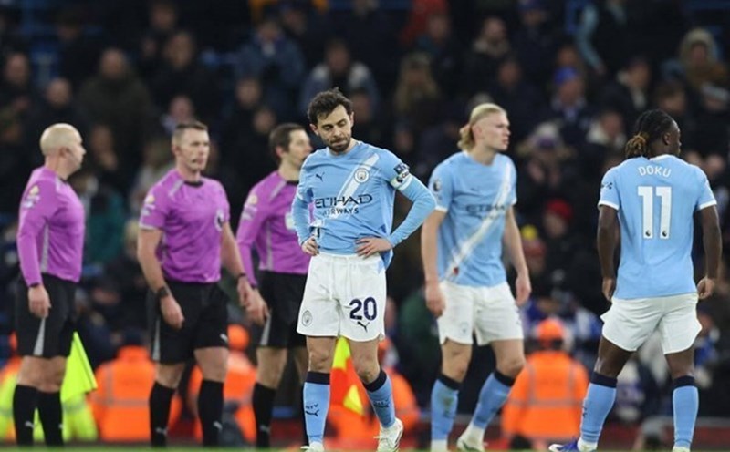 Man City vừa thua 1-5 trước Real Madrid tại vòng 1/8 Champions League. Ảnh: AFP