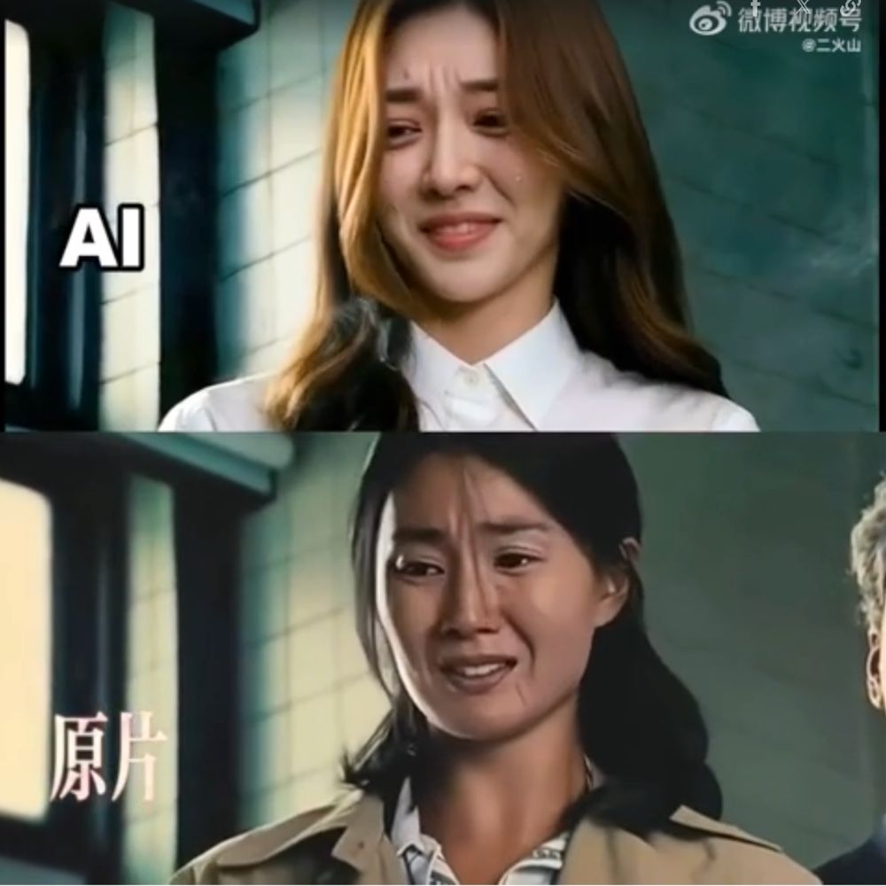 Video AI mô phỏng biểu cảm Trương Mạn Ngọc trong phim “Điềm mật mật” gây tranh cãi. Ảnh: cắt từ video