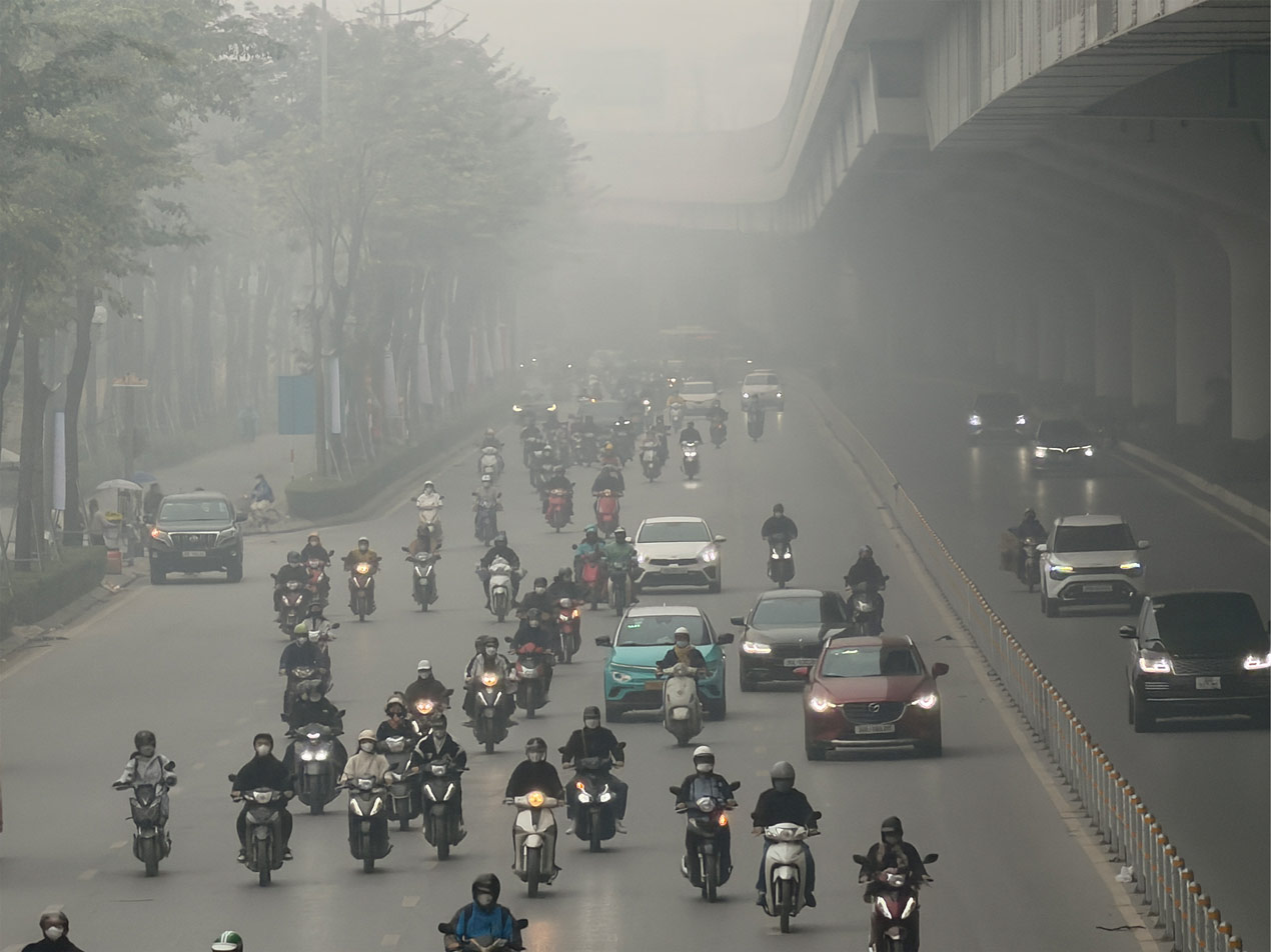 Cuối năm 2025, đầu năm 2026, chất lượng không khí nhiều lần vượt ngưỡng nguy hiểm. Ảnh: Dương Anh