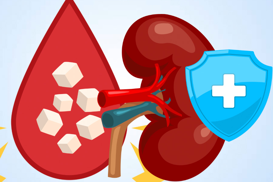 Incorrect eating can damage kidneys in diabetics. Graphics: Thien Nhan