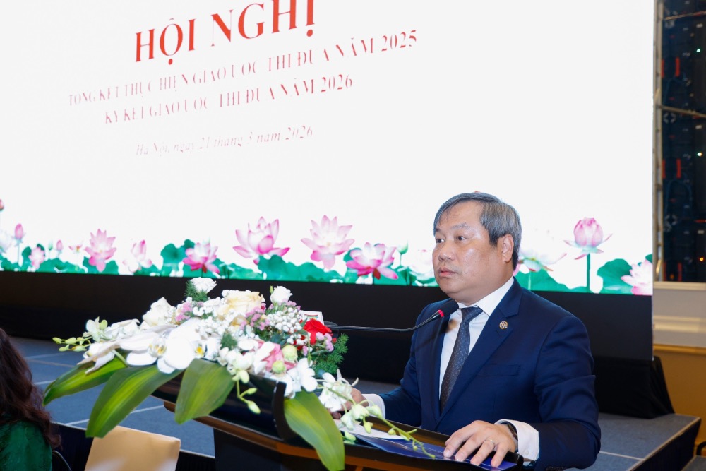 Chủ tịch UBND thành phố Hà Nội Vũ Đại Thắng phát biểu bế mạc Hội nghị. Ảnh: Quang Vinh 