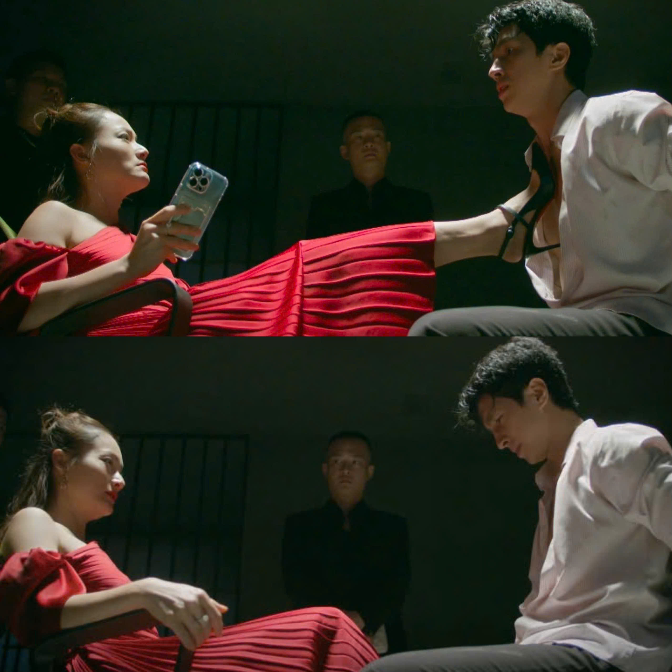  Mối quan hệ độc hại giữa Chiến (Bình An thủ vai) và Kiều Thơ (Lan Phương thủ vai) trong phim “Đồng hồ đếm ngược”. Ảnh: VFC 