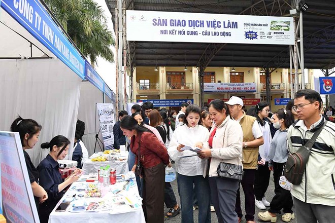 Ngày hội việc làm tại Tuyên Quang thu hút học sinh, sinh viên tham gia