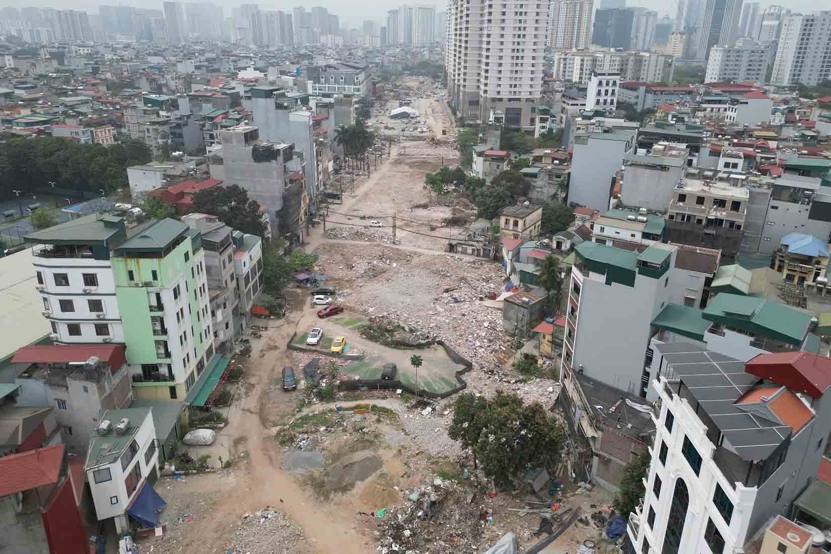 Ring Road 2.5 project, Cau Giay - Dich Vong New Urban Area section (Cau Giay ward, Hanoi) has basically completed site clearance. Photo: Song Huu