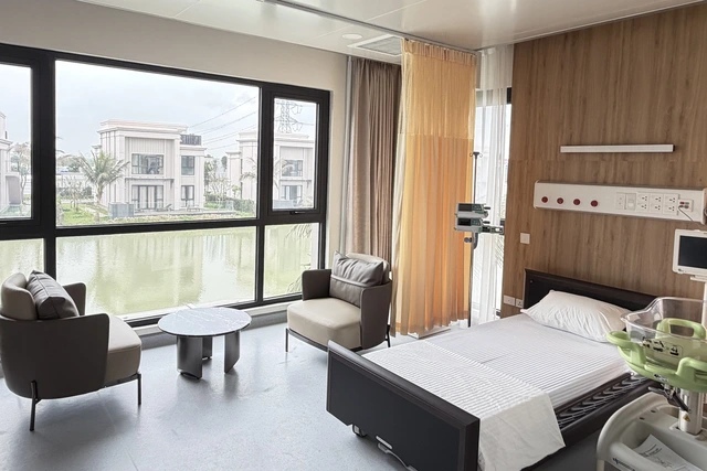 Phòng nghỉ dưỡng dạng biệt thự dành cho sản phụ và gia đình. Ảnh: BVCC