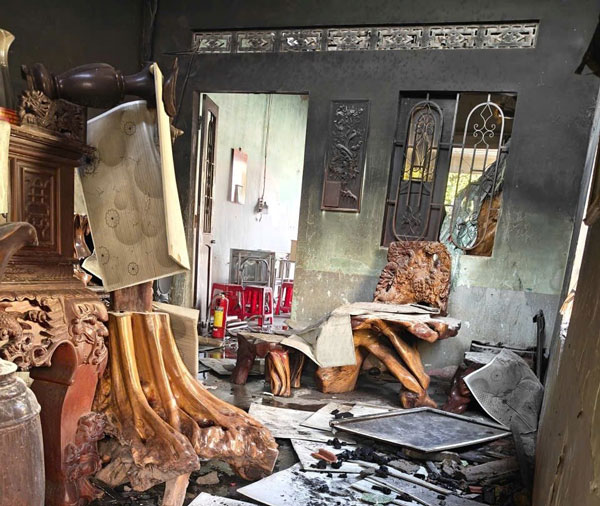 Scene of the house fire. Photo: Kien Le