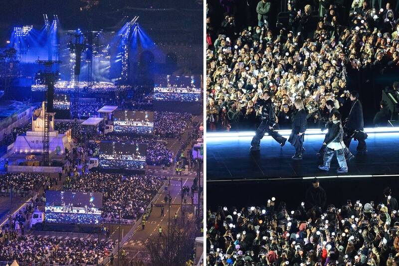 HYBE ước tính có khoảng 104.000 người tham dự sự kiện tái xuất của BTS. Ảnh: Lotte