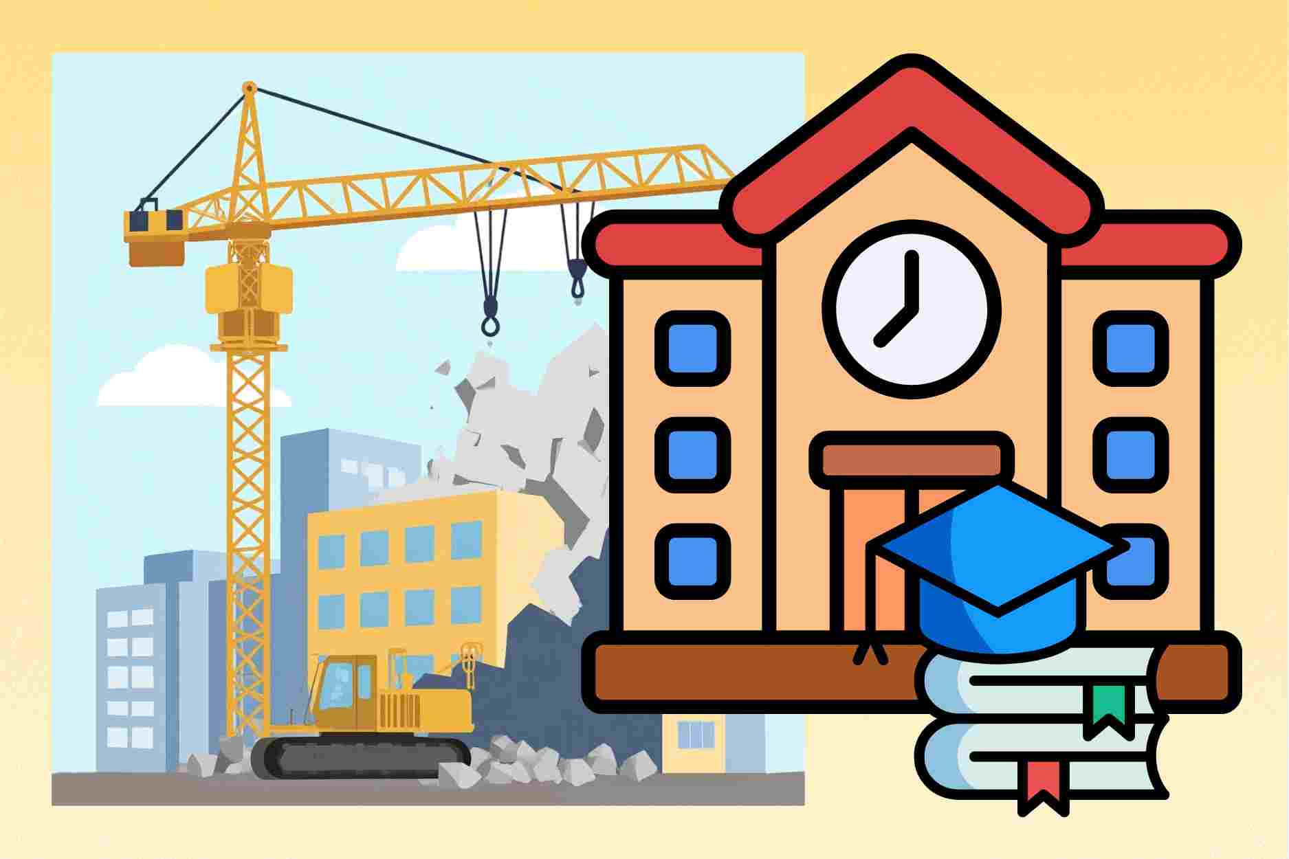 Scale and area of boarding general education school construction