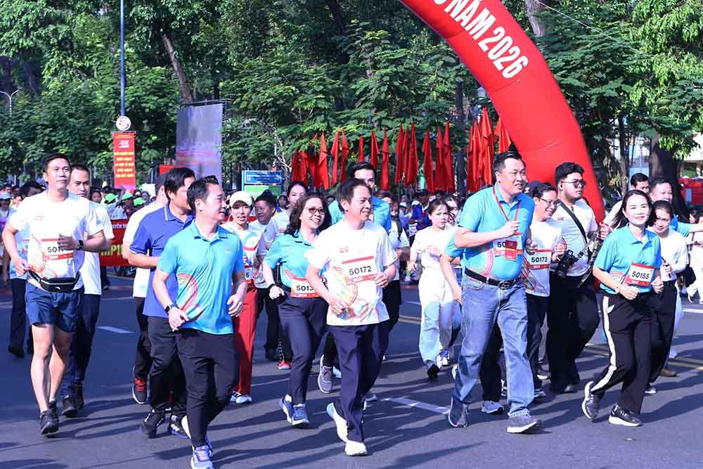 El día de la Carrera Olímpica por la Salud Nacional 2026 en la ciudad de Ho Chi Minh tendrá lugar en la mañana del 22 de marzo. 3. Foto: Thanh Vu