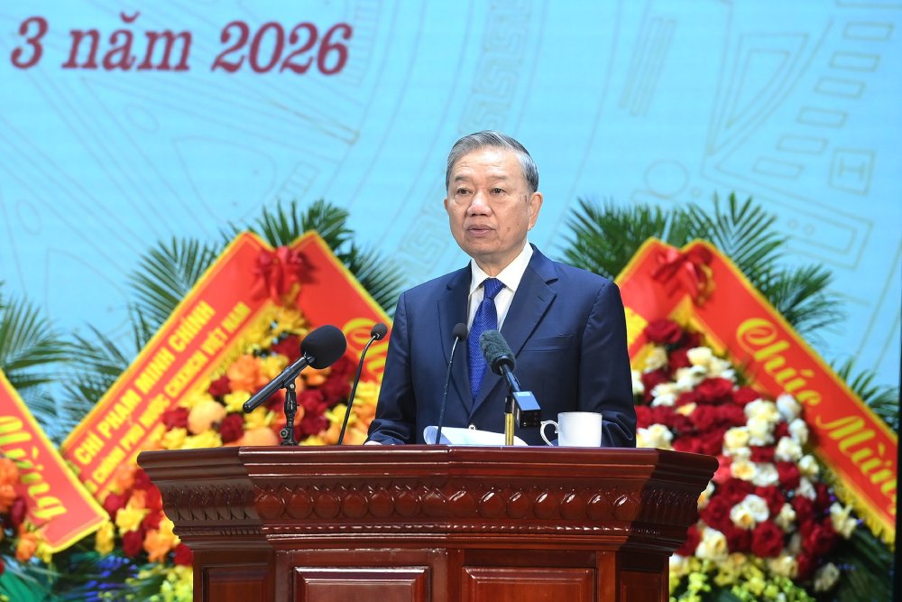 General Secretary To Lam - Secretary of the Central Military Commission - delivered a directive speech at the ceremony. Photo: Dang Khoa