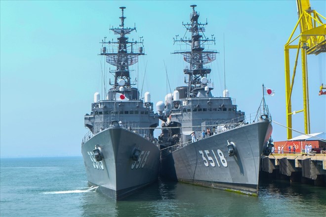 Ships of the Japan Maritime Self-Defense Force during an exchange trip abroad. Photo: H.Vinh