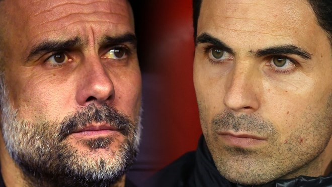 Sau Carabao Cúp, Guardiola của Man City và Arteta của Arsenal sẽ còn đấu trí trong cuộc đua vô địch Ngoại hạng Anh. Ảnh: AFP