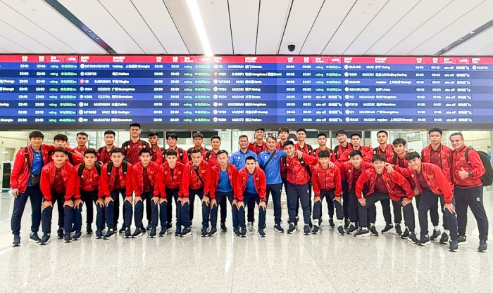 U23 Vietnam has arrived in China to prepare for the friendly tournament. Photo: VFF