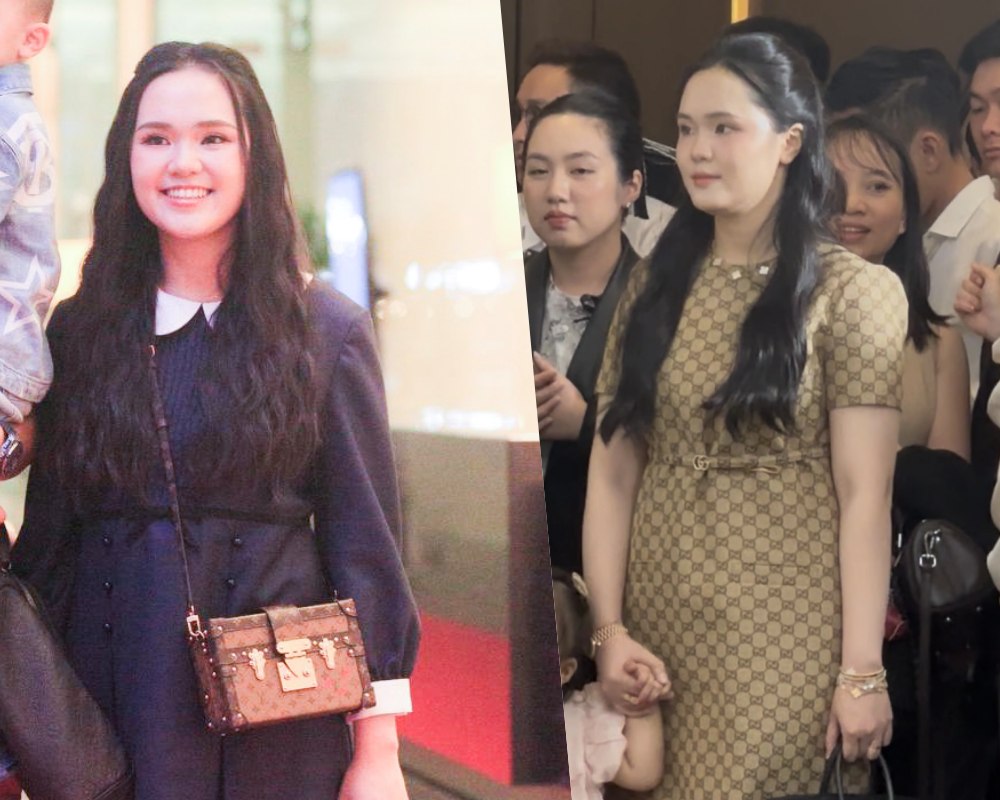 Vợ cầu thủ Duy Mạnh - Quỳnh Anh gây chú ý mỗi lần đi ăn cưới. Ảnh: Cắt từ video.