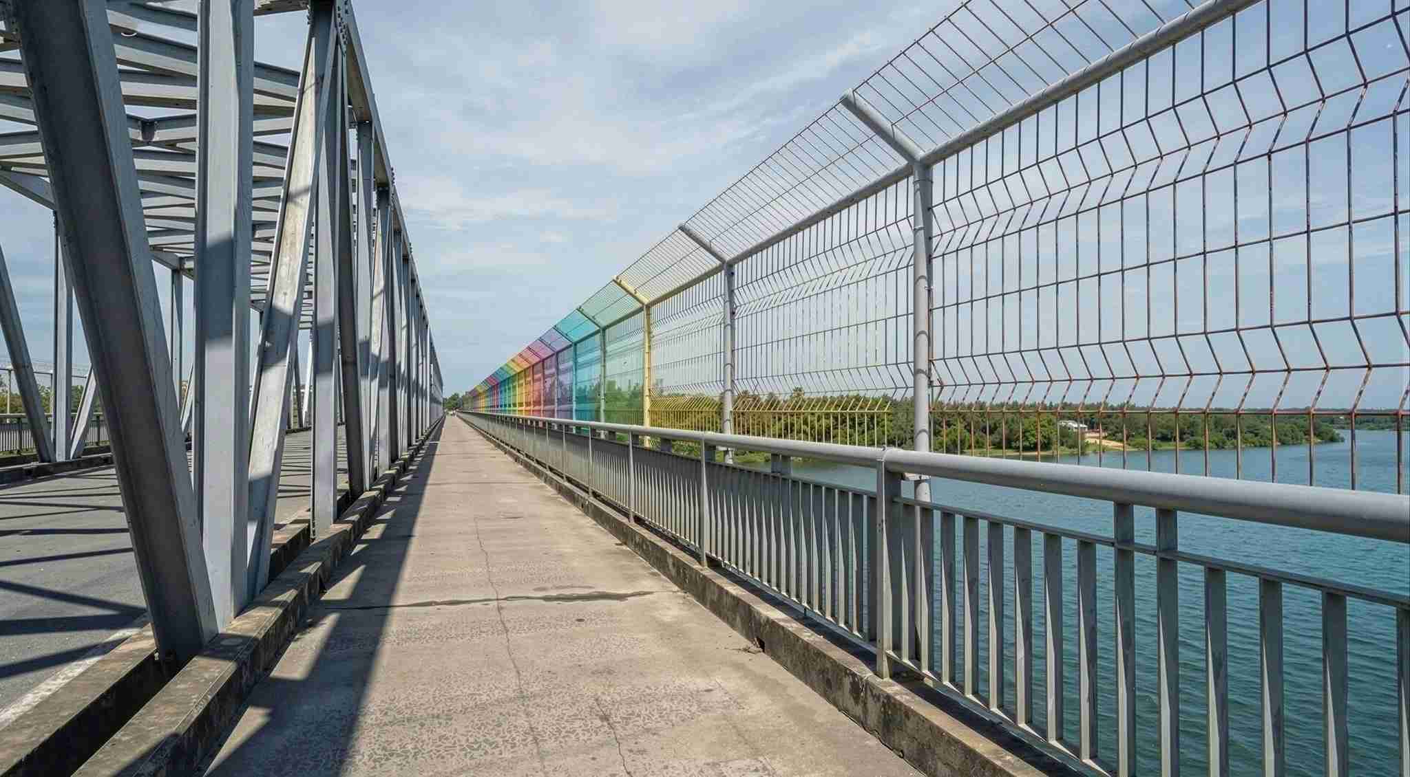 Perspective of decorative lights and protective nets of Ben Thuy bridge 1. Photo: Ngoc Anh